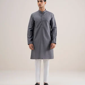 EMBROIDERED COTTON JACQUARD KURTA