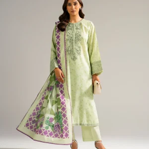 3 PIECE - EMBROIDERED ZARI LAWN SUIT